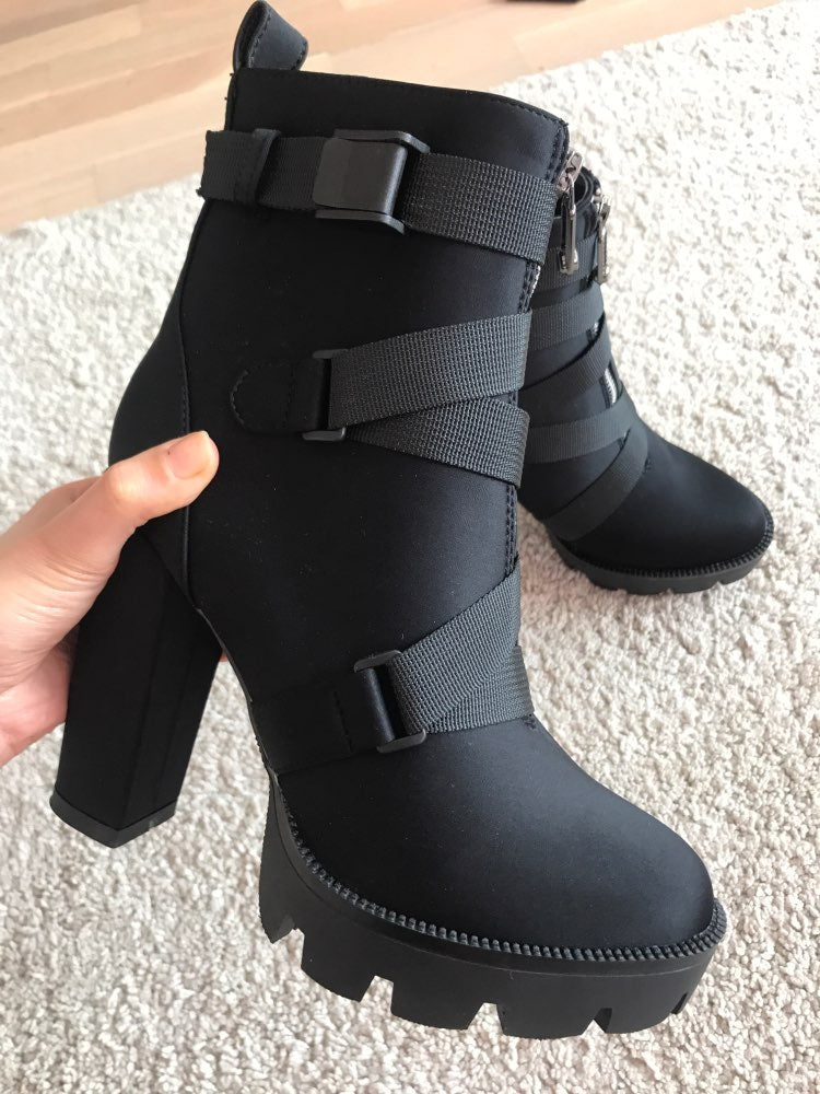 Boutique All Black Waterproof Platform Boots