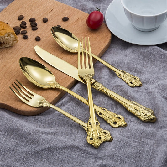 Gold Vintage Cutlery 5-Piece Cutlery Set