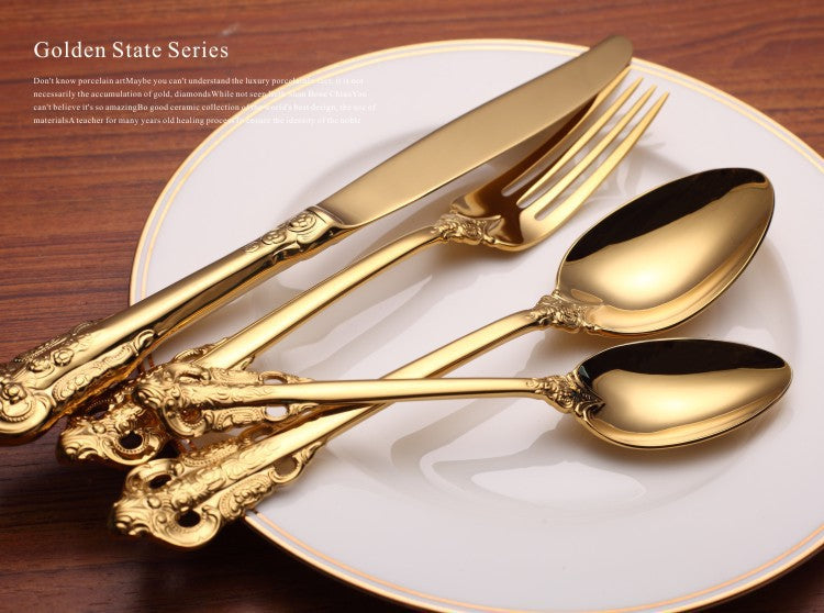 Gold Vintage Cutlery 5-Piece Cutlery Set