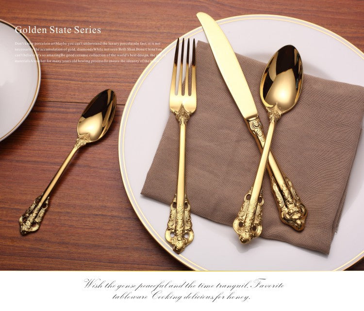 Gold Vintage Cutlery 5-Piece Cutlery Set