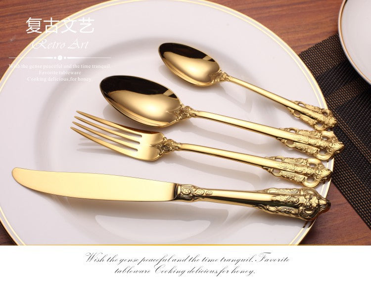 Gold Vintage Cutlery 5-Piece Cutlery Set