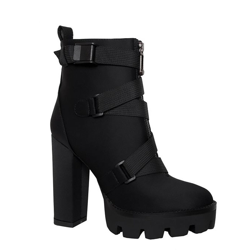 Boutique All Black Waterproof Platform Boots