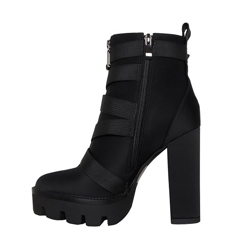 Boutique All Black Waterproof Platform Boots