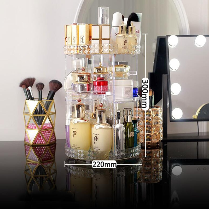 Rotating Cosmetic Storage Rack