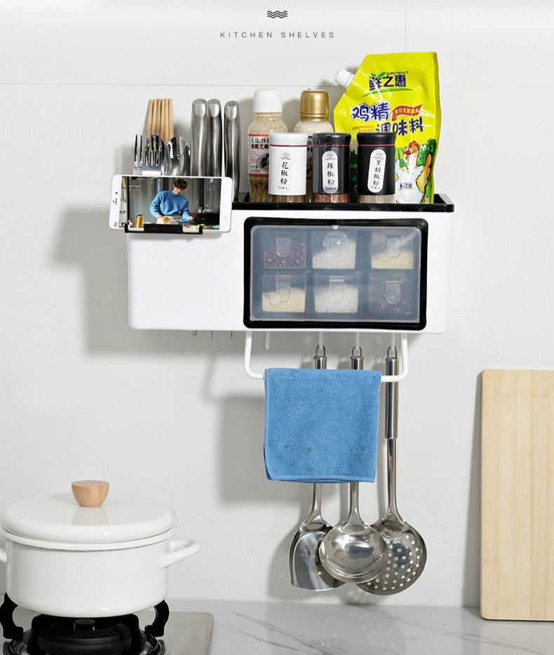 Wall-Mounted SpaceLite Kitchen Storage & Spice Rack