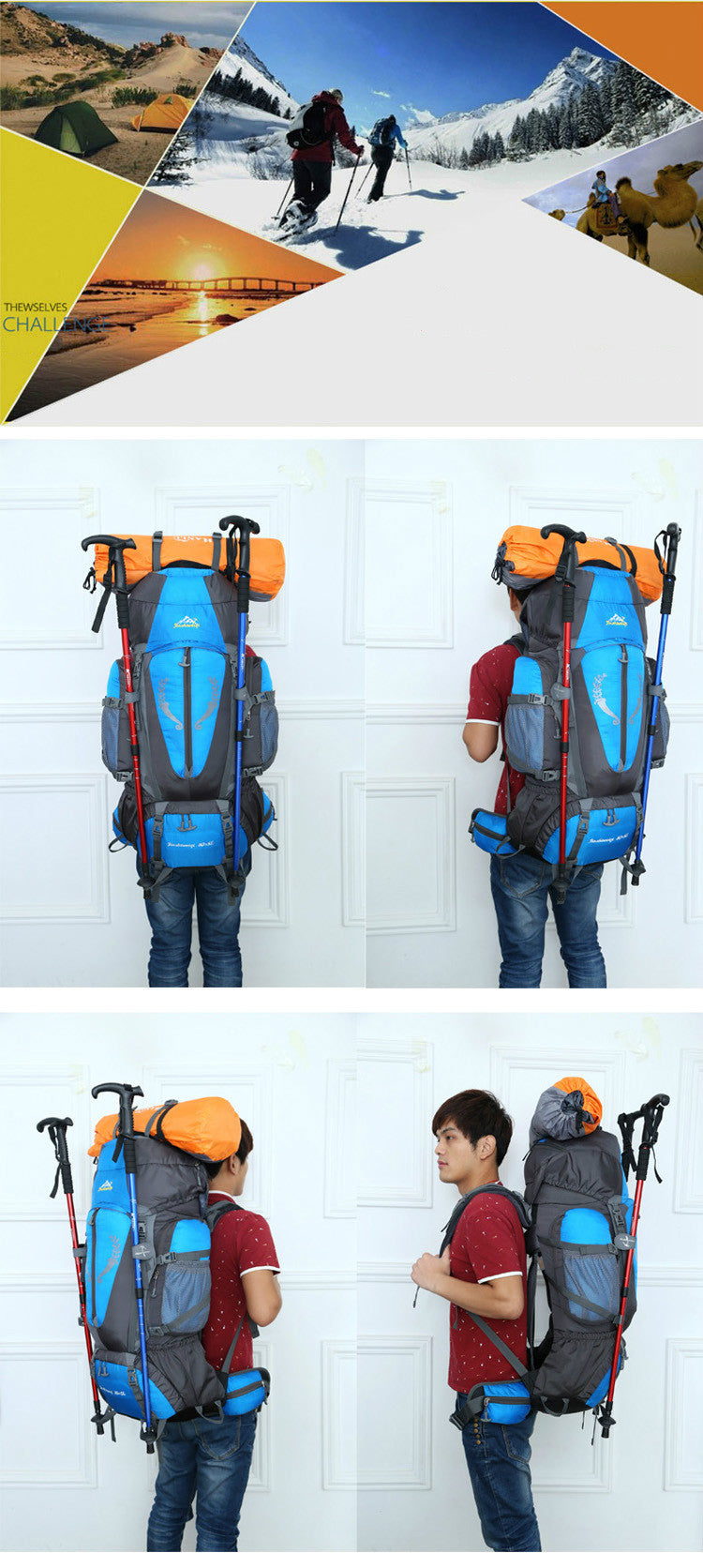 The Thrill of Outdoors 85L Multi-Purpose Backpack - Hiking/Climbing/Camping