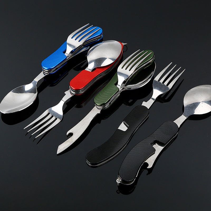 4 in 1 Outdoor Adventurer Folding Travel Utensils