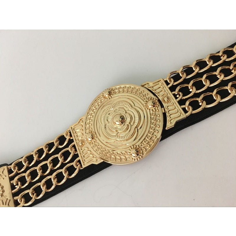 Women's Flower Golden Chain Belt