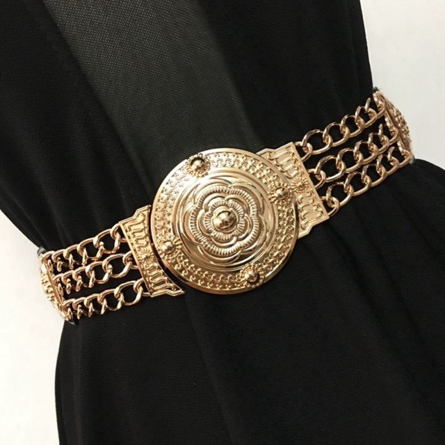 Women's Flower Golden Chain Belt