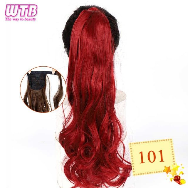 22" InnerGoddess Wavy Wrap Around Clip In Ponytail Heat Resistant Hair Extension