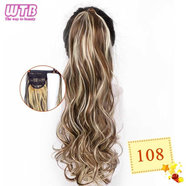 22" InnerGoddess Wavy Wrap Around Clip In Ponytail Heat Resistant Hair Extension