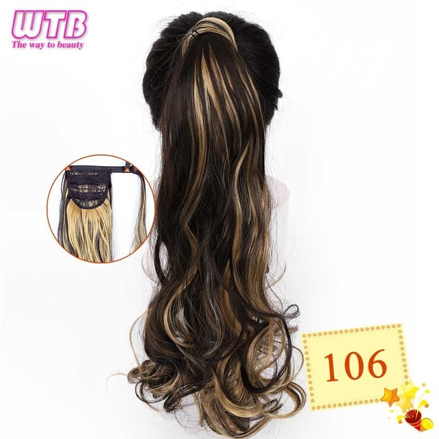 22" InnerGoddess Wavy Wrap Around Clip In Ponytail Heat Resistant Hair Extension