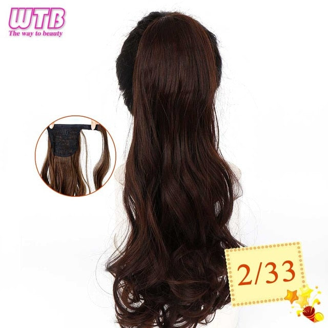 22" InnerGoddess Wavy Wrap Around Clip In Ponytail Heat Resistant Hair Extension