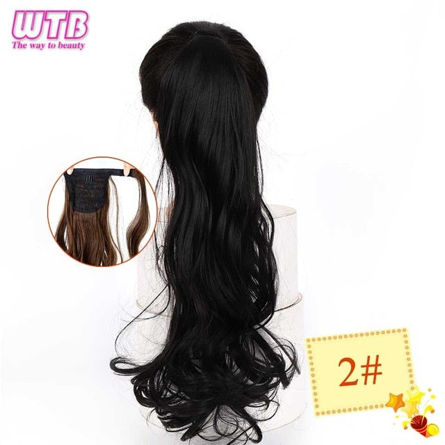 22" InnerGoddess Wavy Wrap Around Clip In Ponytail Heat Resistant Hair Extension