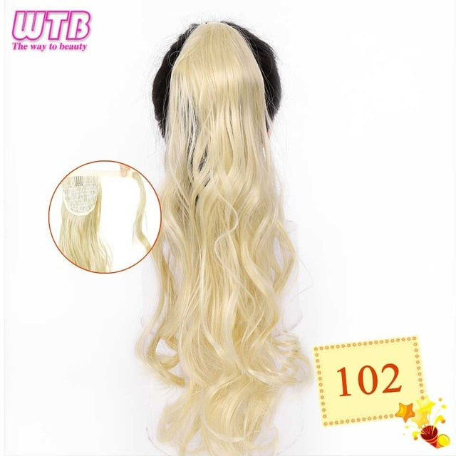 22" InnerGoddess Wavy Wrap Around Clip In Ponytail Heat Resistant Hair Extension