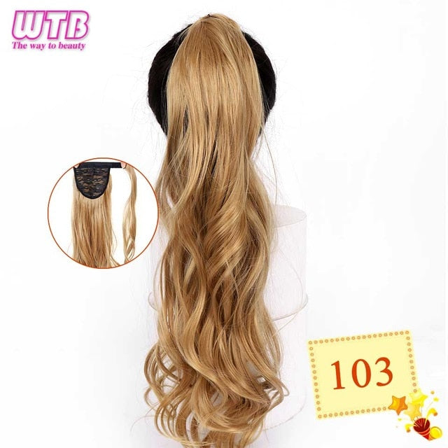 22" InnerGoddess Wavy Wrap Around Clip In Ponytail Heat Resistant Hair Extension