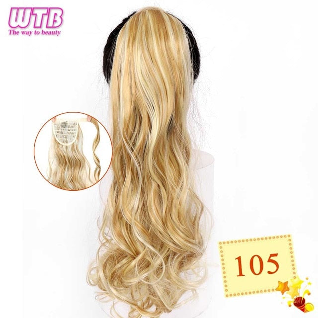 22" InnerGoddess Wavy Wrap Around Clip In Ponytail Heat Resistant Hair Extension