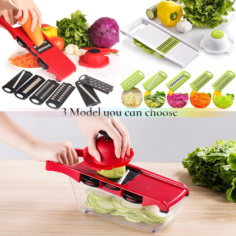 KitchenBuddy Food Mandoline Cutter, Slicer, Peeler, Shredder, Grater W/ Steel Blade