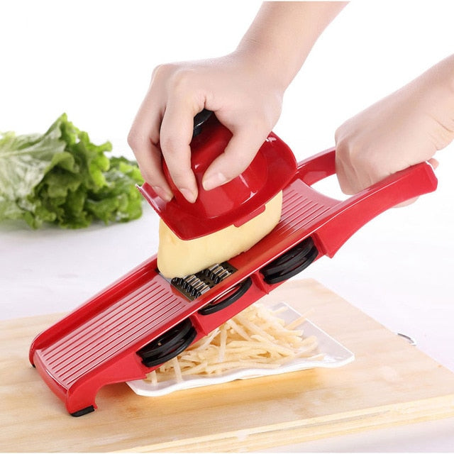 KitchenBuddy Food Mandoline Cutter, Slicer, Peeler, Shredder, Grater W/ Steel Blade