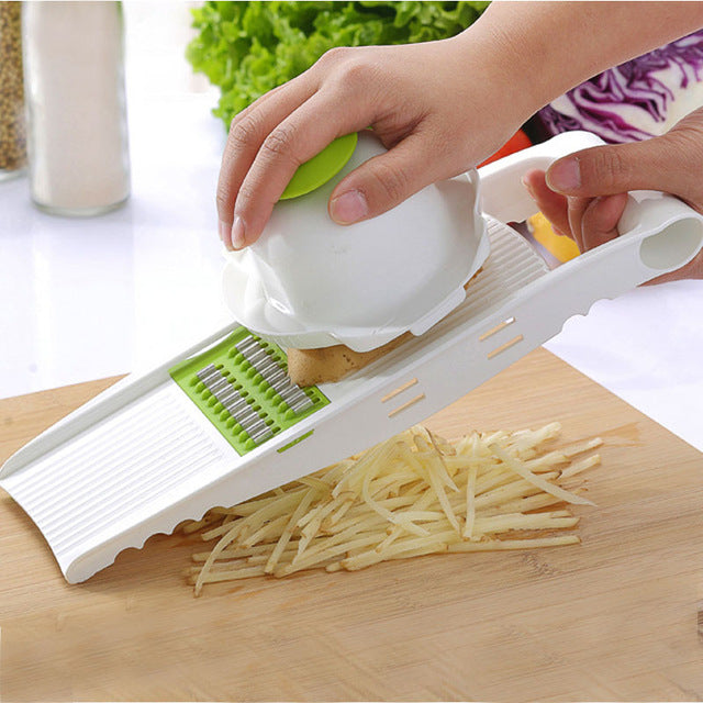 KitchenBuddy Food Mandoline Cutter, Slicer, Peeler, Shredder, Grater W/ Steel Blade