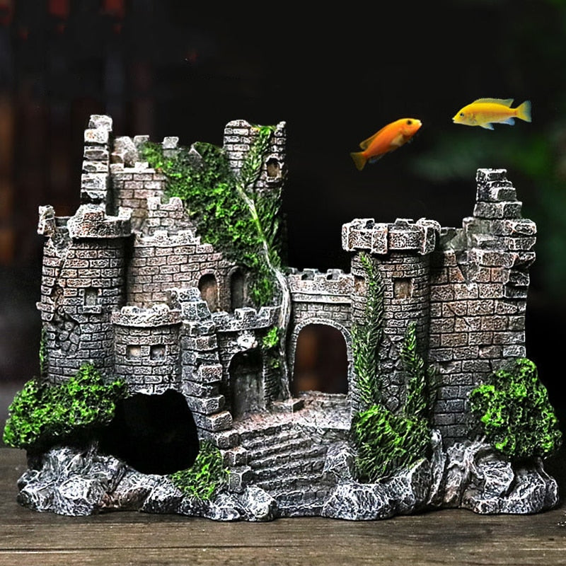 Aqua Ancient Resin Rock Aquarium & Fish Tank Castle Decoration