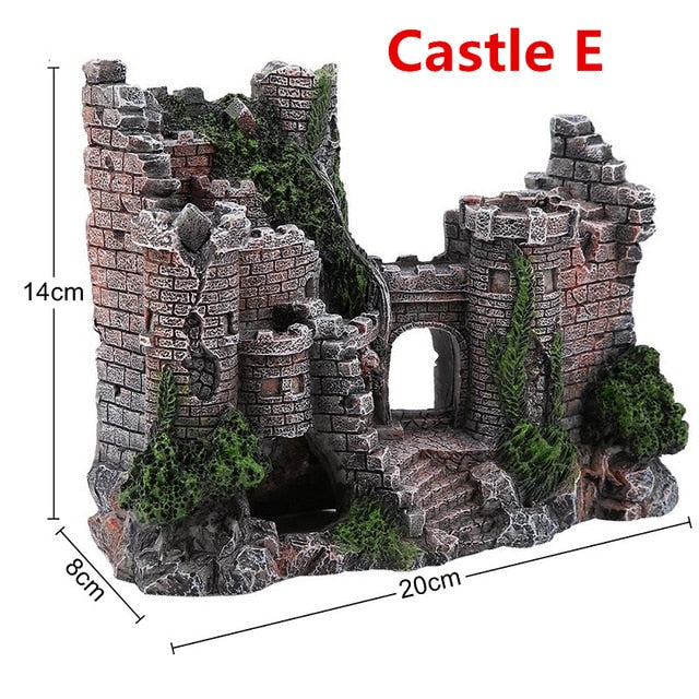 Aqua Ancient Resin Rock Aquarium & Fish Tank Castle Decoration