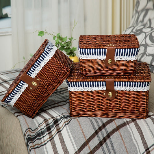 Heart & Home Woven Wicker Picnic & Storage Basket