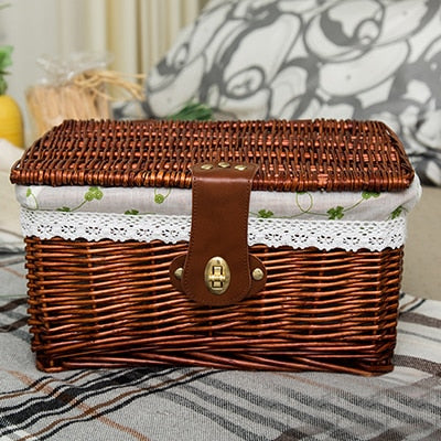 Heart & Home Woven Wicker Picnic & Storage Basket