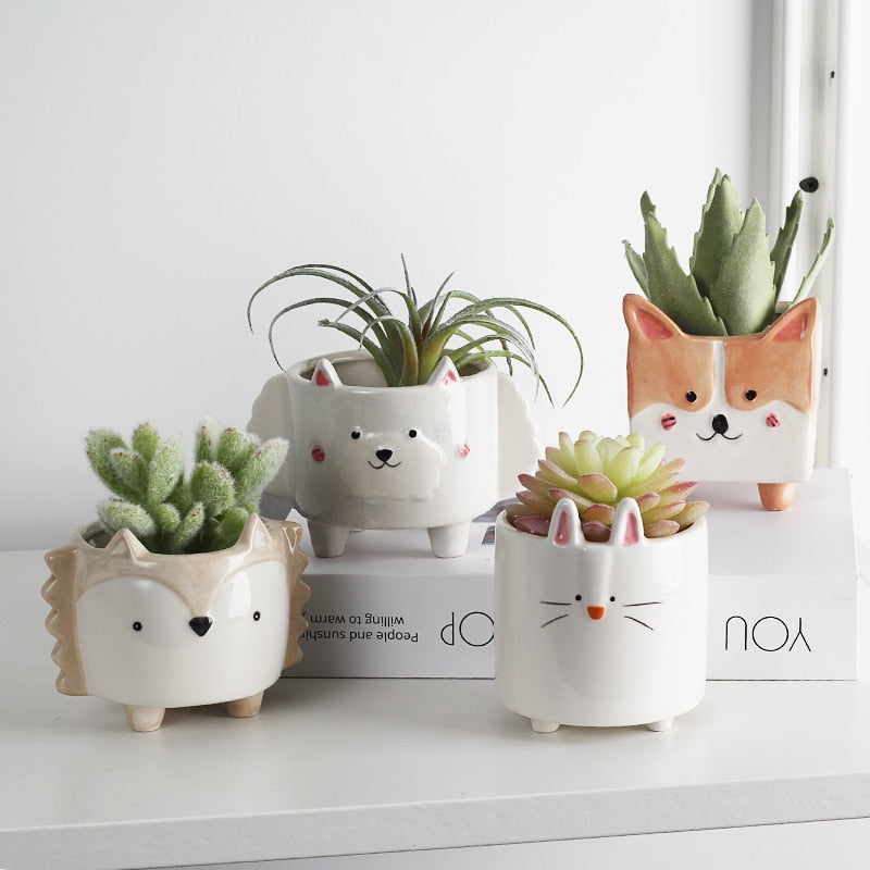 Love & Home Ceramic Animal Plant Pots