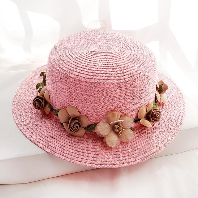 Women's Sun Star Floral Summer Straw Hat