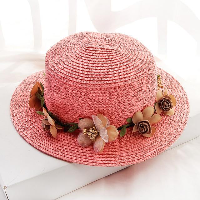 Women's Sun Star Floral Summer Straw Hat