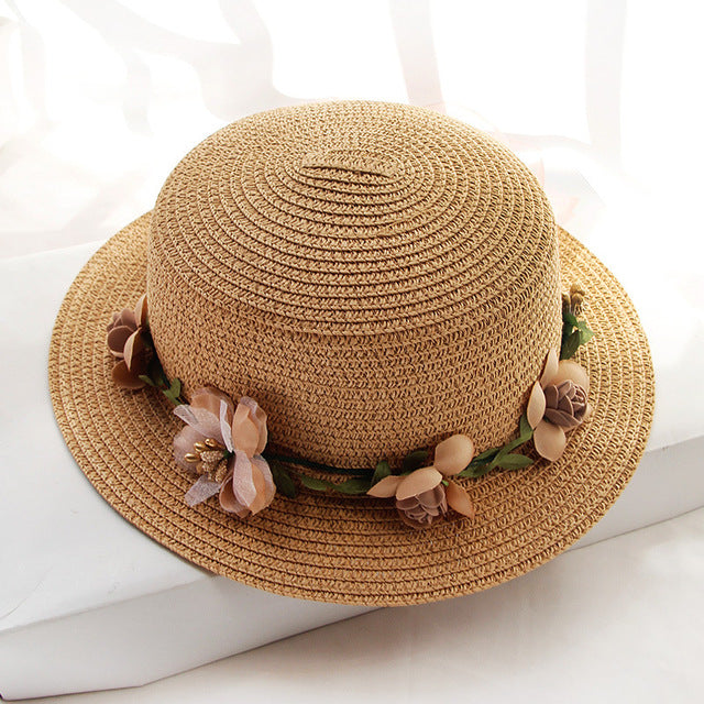 Women's Sun Star Floral Summer Straw Hat