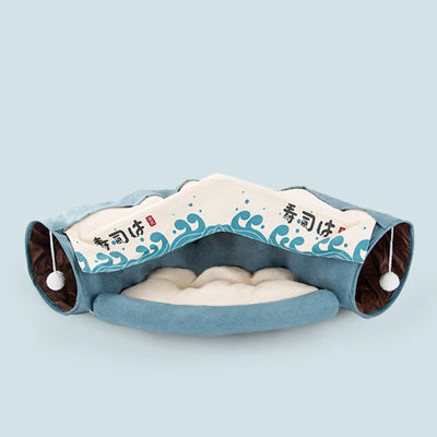 Foldable Cat Tunnel Toy Cat Channel Cat Nest Playable Sleepable Autumn and Winter Cat Bed to Keep Warm and Comfortable