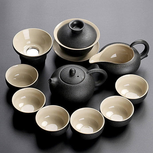 The Black Stone Ceramic Tea Set