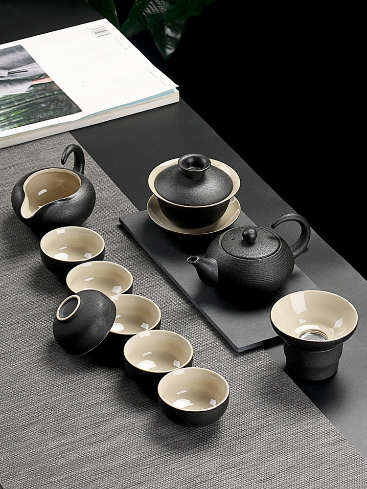 The Black Stone Ceramic Tea Set