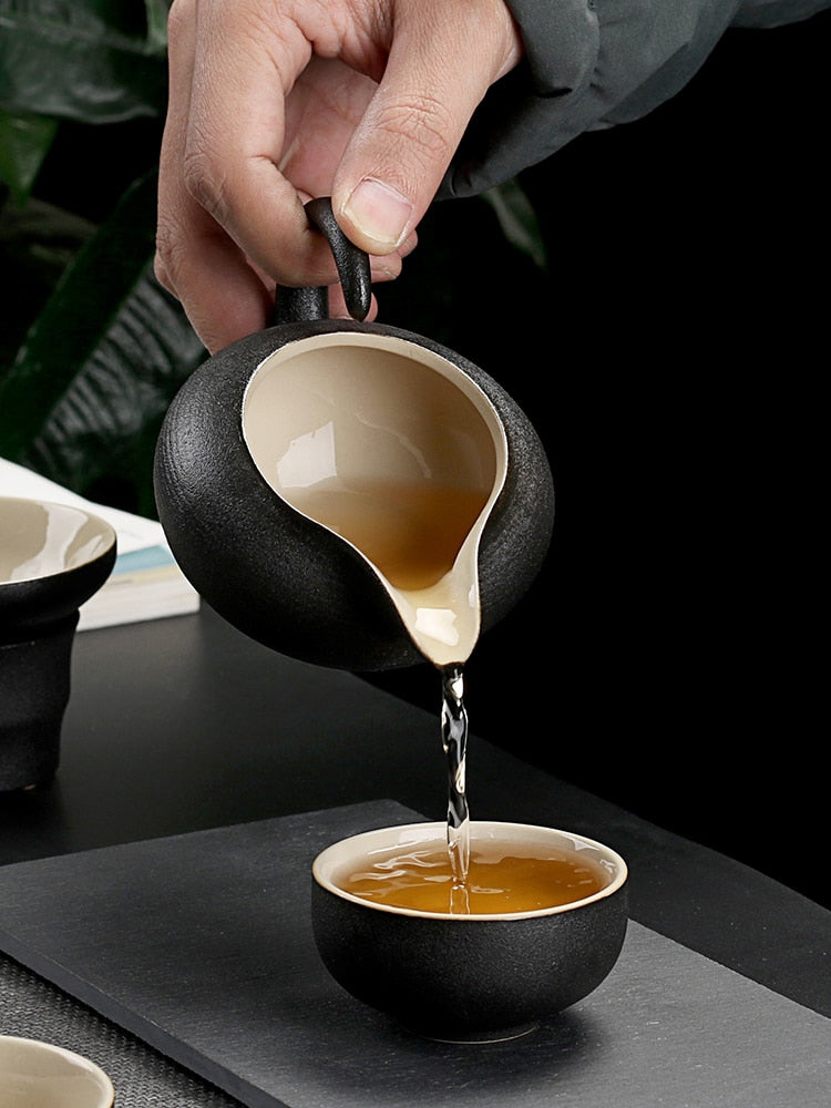 The Black Stone Ceramic Tea Set