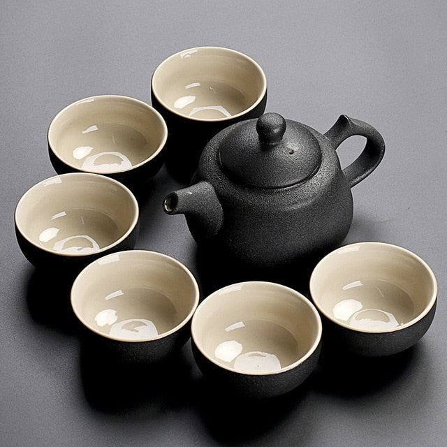 The Black Stone Ceramic Tea Set