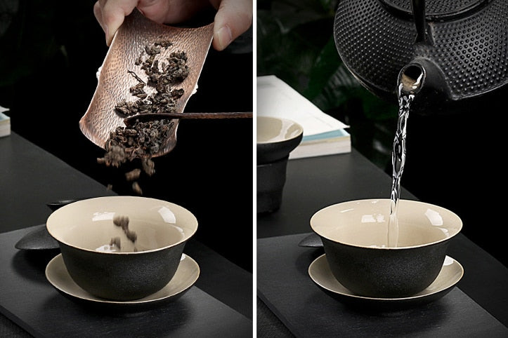 The Black Stone Ceramic Tea Set