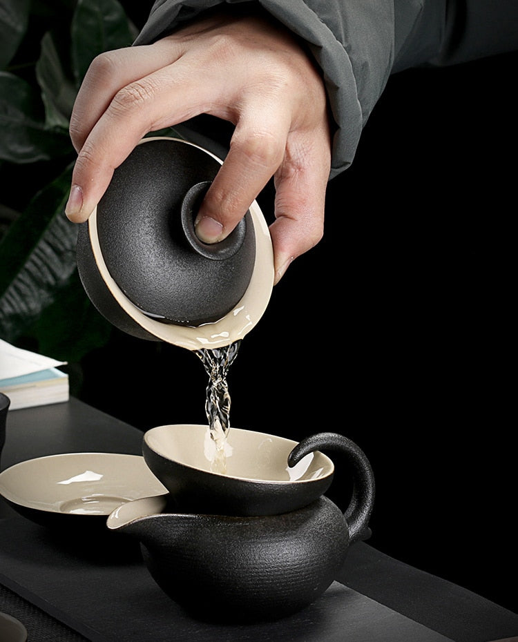 The Black Stone Ceramic Tea Set