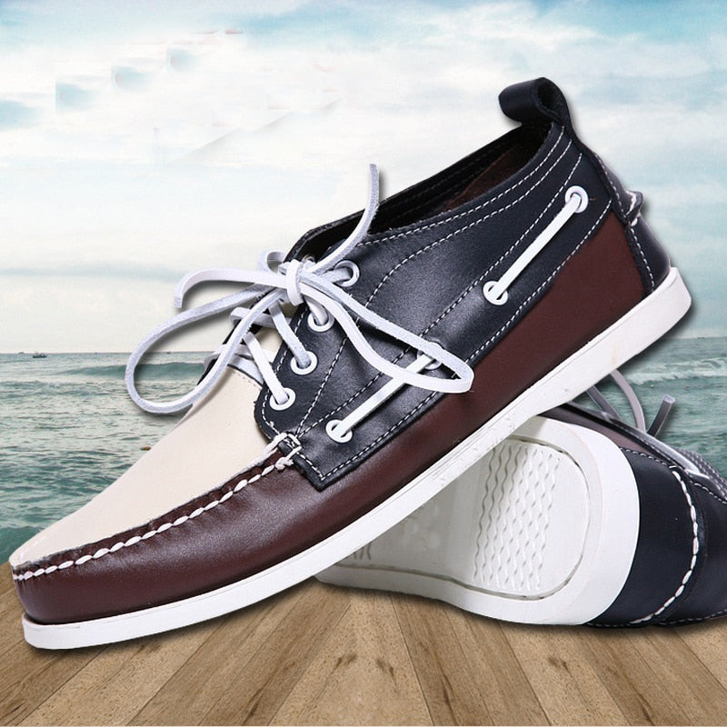 The Refined Man Genuine Leather Boat Shoes