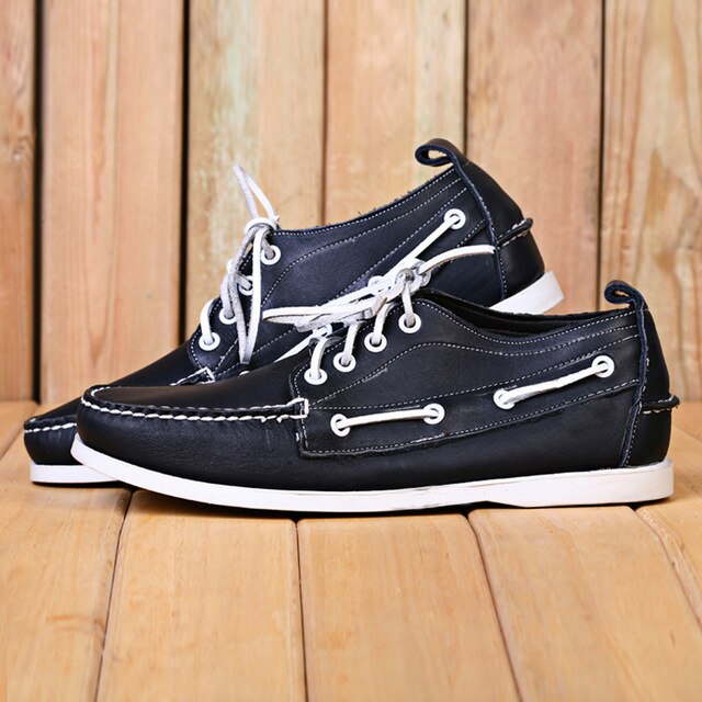 The Refined Man Genuine Leather Boat Shoes