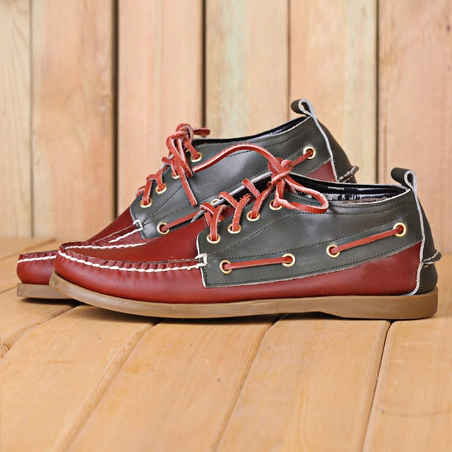 The Refined Man Genuine Leather Boat Shoes