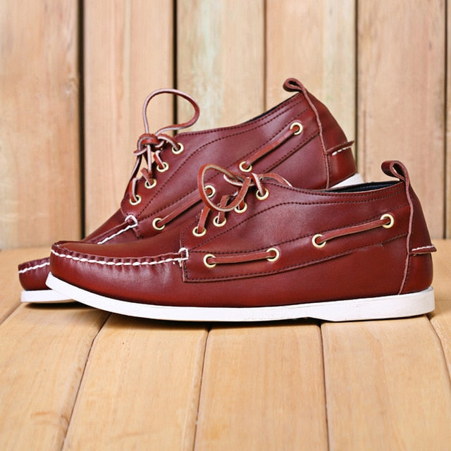 The Refined Man Genuine Leather Boat Shoes