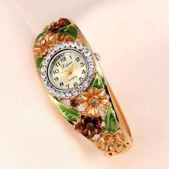 Floral Laurel Luxury Women's 39mm Bracelet Watch