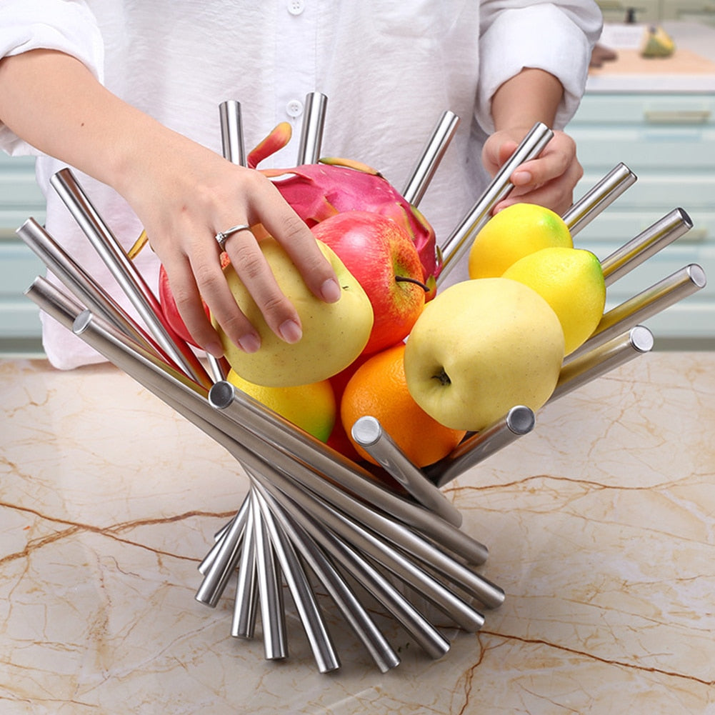 Modern Stainless Steel Fruit Bowl Basket