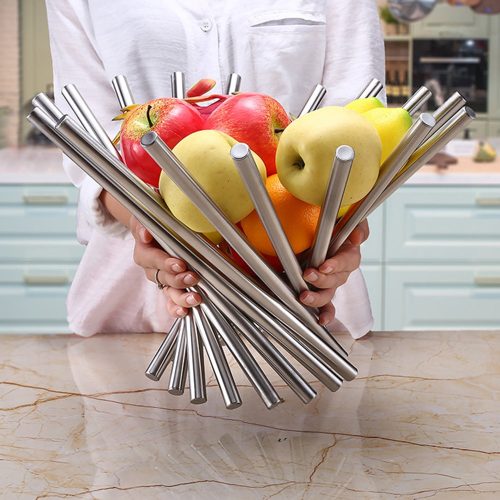 Modern Stainless Steel Fruit Bowl Basket