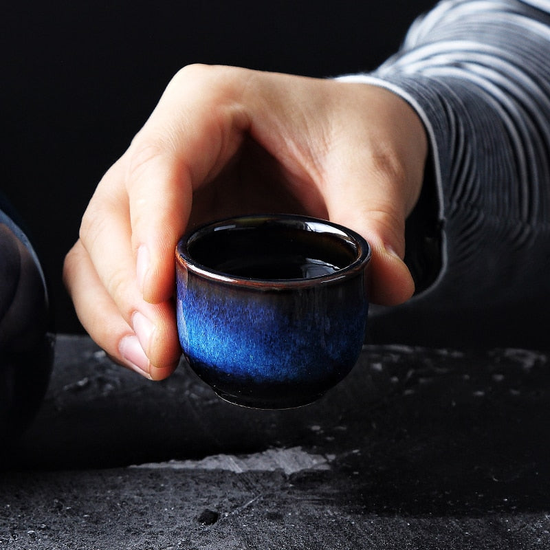 Deep Ocean Blue Tea & Sake Set