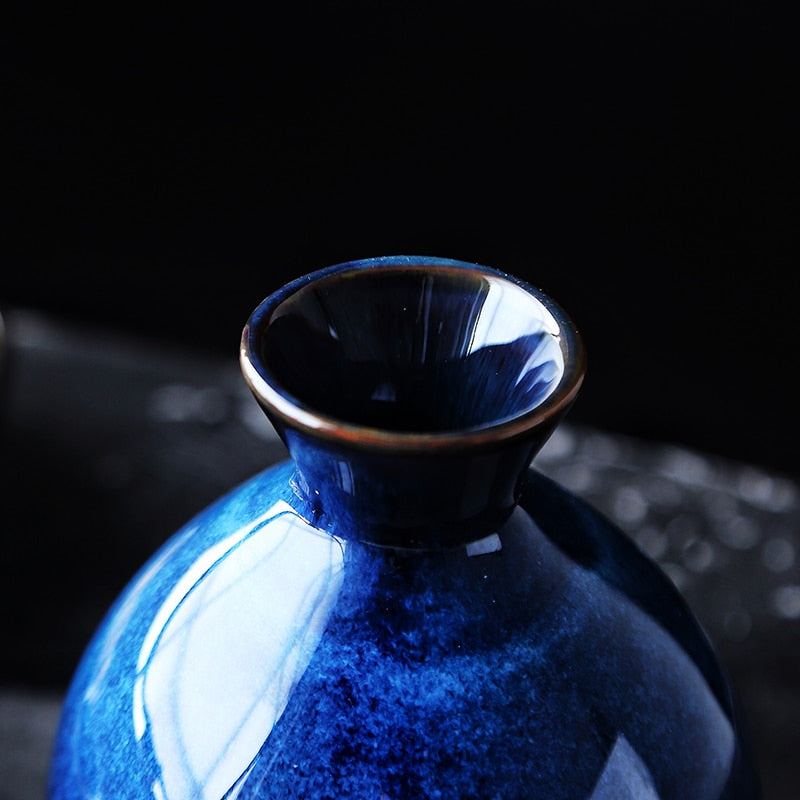 Deep Ocean Blue Tea & Sake Set