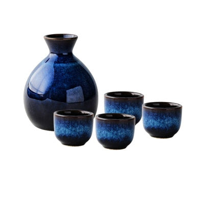 Deep Ocean Blue Tea & Sake Set