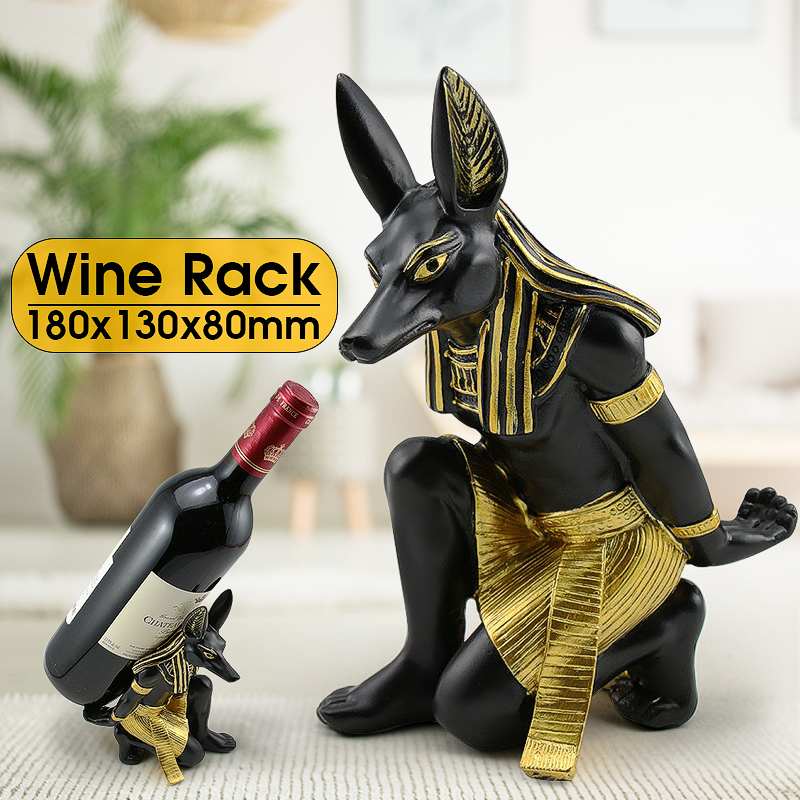 Ancient Egyptian Anubis Wine Bottle Holder